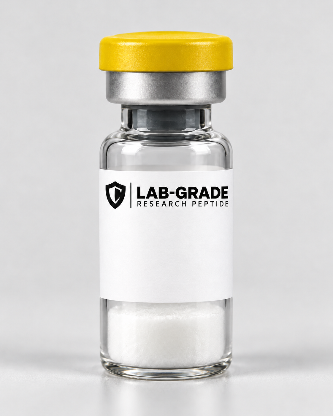 Illustrative MOTS-C mockup, yellow flip-off cap and white label